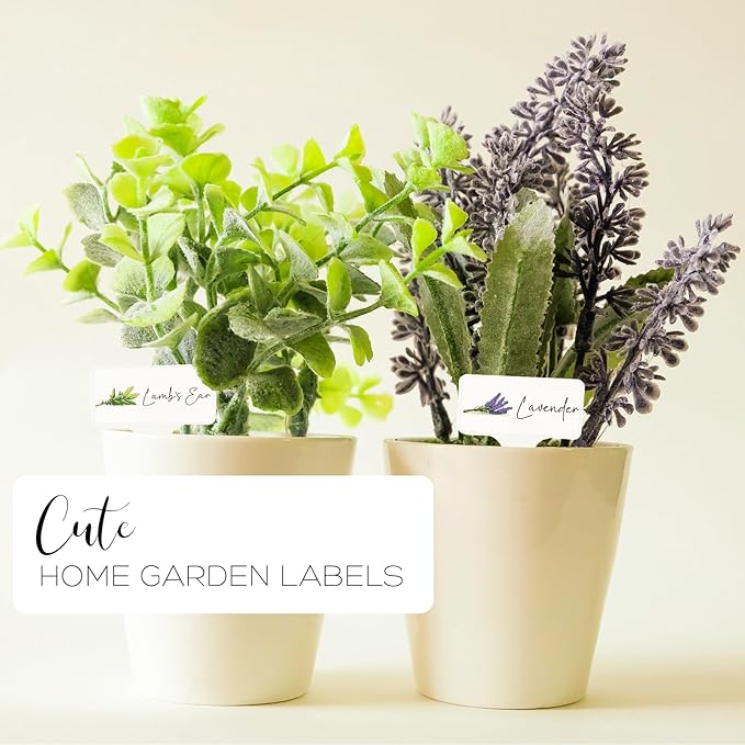 Herb Garden and Vegetable Label Signs - 100 PC Veggie Plastic Markers Stakes Picks Tags with 126 Cute Name Stickers Sign for Indoor Outdoor Potted Planter Planting Seed Nursery Bottle Supplies
