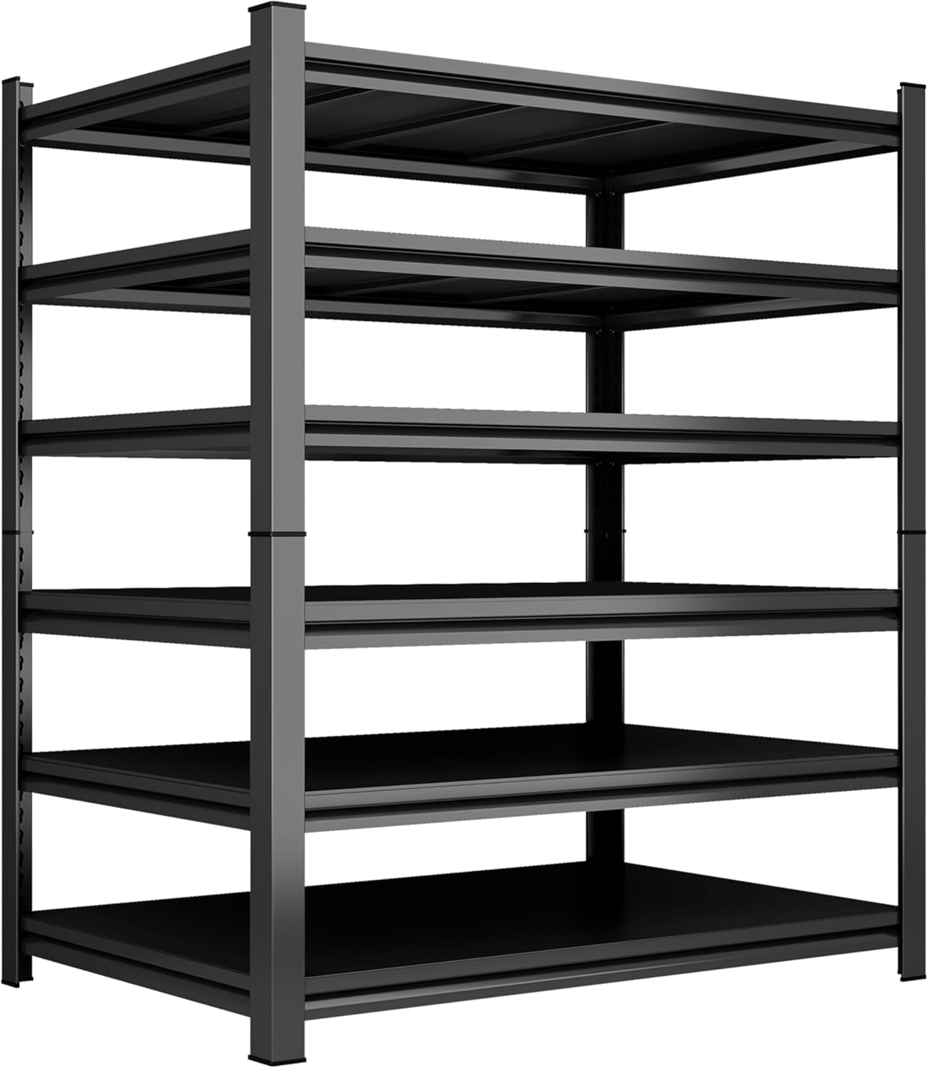 Garage Shelving Heavy Duty Garage Storage Shelves, 3600 LBS Adjustable 6 Tier Industrial Shelving Unit, Metal Utility Shelf for Basement, Warehouse and Workshop (82''Hx46''Wx18''D, Black)