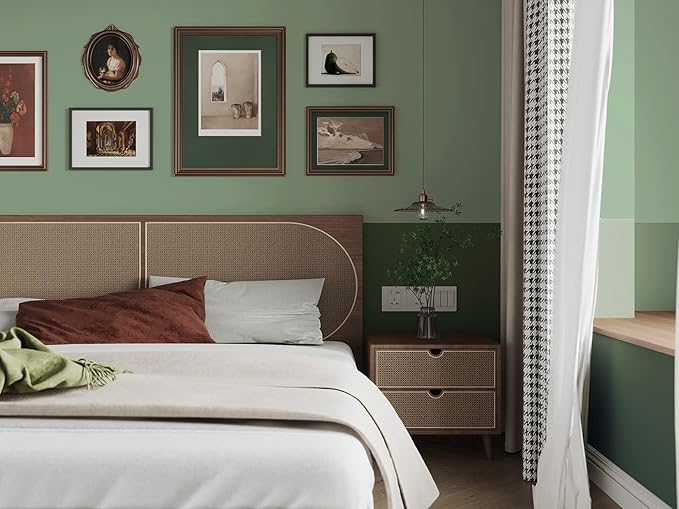 Dimoon 394''x17.7'' Green Peel and Stick Wallpaper Contact Paper Modern Self Adhesive Wall Paper Removable Renter Friendly Textured Solid Color Shelf Cabinet Vinyl Roll (394''x17.7'',Light Green)