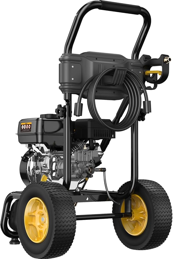 Heavy-Duty Gas Pressure Washer, 3500Psi at 2.6Gpm Power Washer,Portable, 30feet Pressure Hose,Industrial Style,Axial Cam Pump, for Siding, Driveway, House, Car, RV, Paint Preparation etc