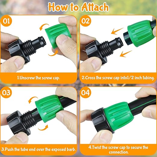 3/4 Inch Female Pipe Thread to 1/2 Inch Drip Irrigation Tubing Adapter: 8 Pieces 1/2 in. Barbed Drip Line x 3/4 in. Faucet PVC Adapter Connect 3/4" FHT Faucet, Sprinkler Manifold, Garden Hose