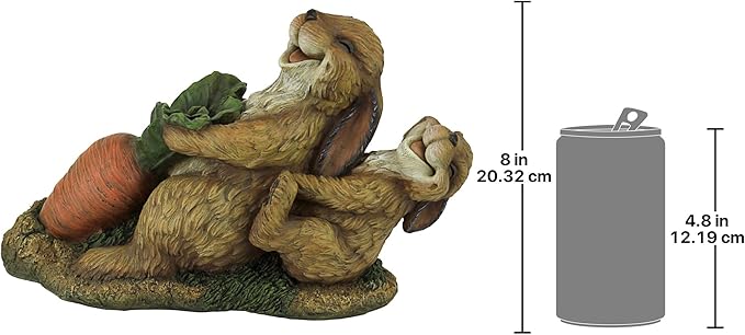 Design Toscano The Carrot Crew Rabbit Statue, Multicolored