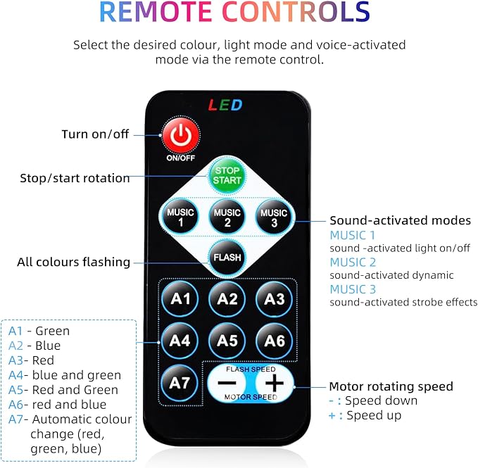 DJ Disco Ball, Party Lights Sound Activated with Remote, Strobe Light for Home Room Dance Birthday Party Supplies, Stage Lamp for New Years Birthday Halloween Christmas Decorations