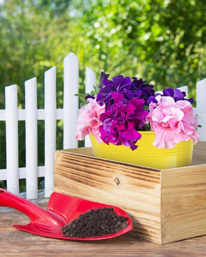 Metal Railing Planter for Outdoor Plants - 3 Pack Balcony Hanging Flower Pots with Detachable Hooks and Drain Holes Oval Bucket Rail Box Fence Planters for Home Garden Decor, Green Yellow Blue