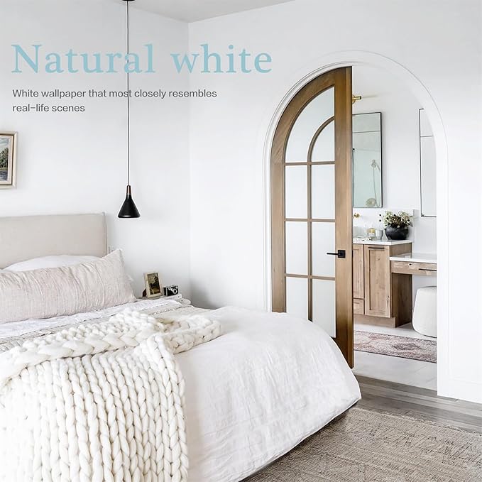 Dimoon 787''x17.7'' White Peel and Stick Wallpaper Contact Paper Self Adhesive Wall Paper