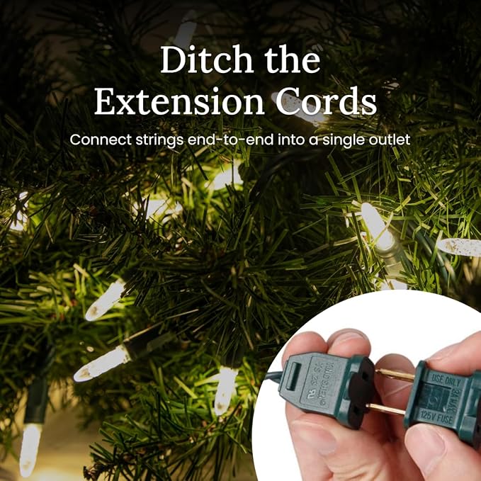 Pro Christmas M5 LED Holiday Lights - 70 Bulbs, 23.3ft - Professional Grade Indoor Outdoor Diamond Cut Sparkle Light Strings for Home Decorations and Christmas Trees - Blue