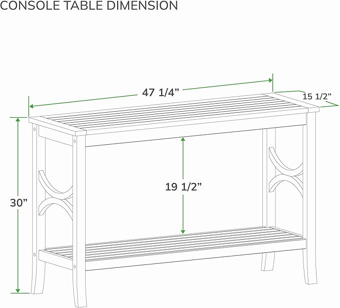 Cambridge Casual Chester Teak Wood Outdoor Console Table – Durable Accent Table for Patio, Deck, Porch and Garden - Perfect for Displaying Plants, Décor, Beverage and Other Outdoor Essential