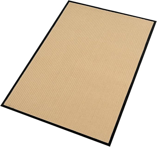 fani Heavy Duty Large Outdoor Indoor Entrance Black Doormat Waterproof Low Profile Entrance Rug Front Door Mat Patio Anti-Skid Rubber Back, 48x72 inch (Beige)