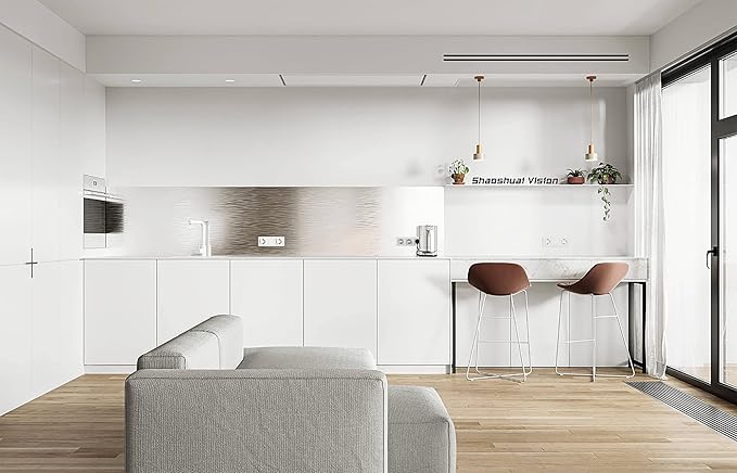 Dimoon 236''x15.7'' White Skin Peel and Stick Wallpaper Contact Paper Modern Self Adhesive Wall Paper Removable Renter Friendly Textured Solid Color Cabinet Vinyl Roll (236''x15.7'',White Skin)