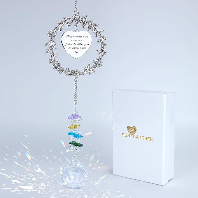 Friend Gifts Unique Friendship Gifts for Women,BFF, Bestie-Best Friend Birthday Gift, Hanging Rainbow Crystal Suncatcher Ornament