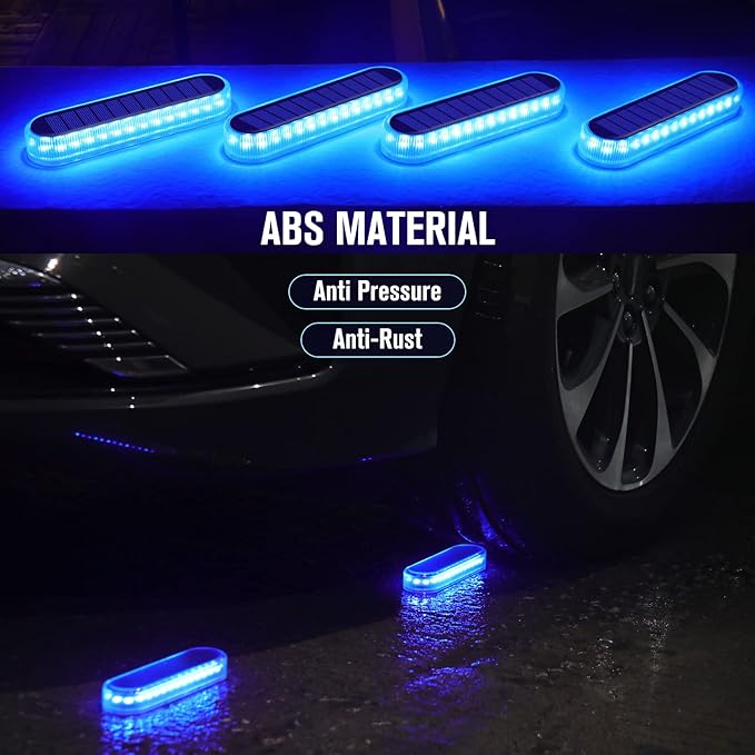 Honalia Solar Dock Lights Outdoor Waterproof IP68, Driveway Lights Solar Powered 6 Pack, Blue Solar Deck Lights Warning Concrete Step Lights for Driveway Deck Stairs Marine Dock Runway