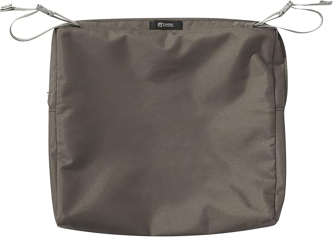 Classic Accessories Ravenna Seat Cushion, 17"W x 15"D x 2"Thick, Dark Taupe