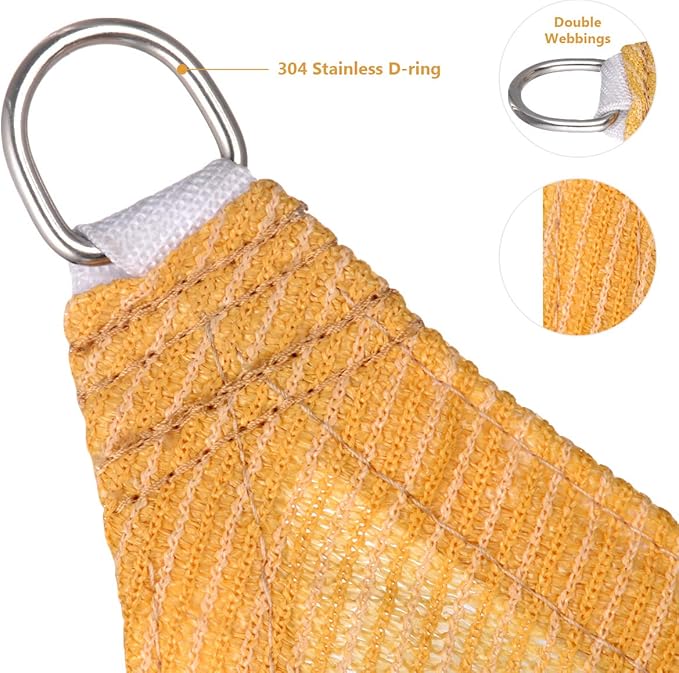 Eden's Decor 4' x 10' Wheat Sun Shade Sail Rectangular Straight Flat Edge Outdoor Canopy Fabric Cloth Awning for Pergola Patio Garden Backyard Custom Size