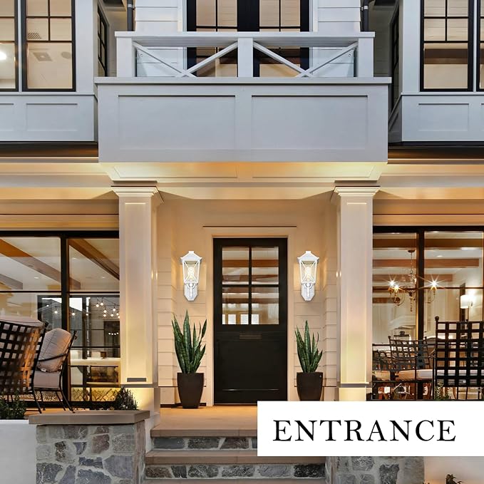 Darkaway Outdoor Wall Light Fixture,Outside Porch Lights Wall Mounted Seeded Glass Exterior Waterproof Lantern Modern E26 Socket Wall Sconce Lighting for Front Door Yard Patio