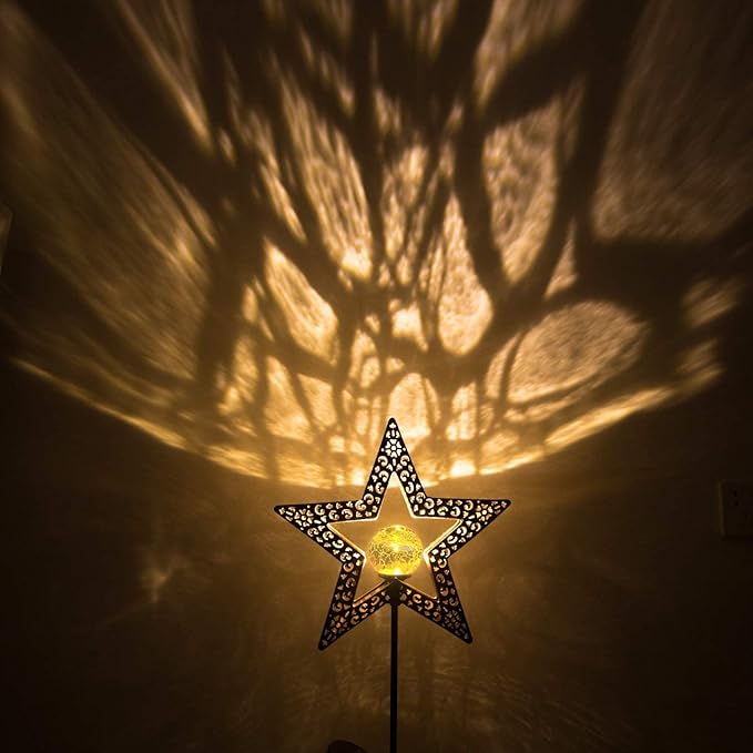 TAKE ME Star Solar Lights Garden Outdoor Decor Waterproof Metal Solar Stakes Lights for Patio Yard Walkway Lawn Patio Mothers Day Garden Gifts Mom Wife Grandma