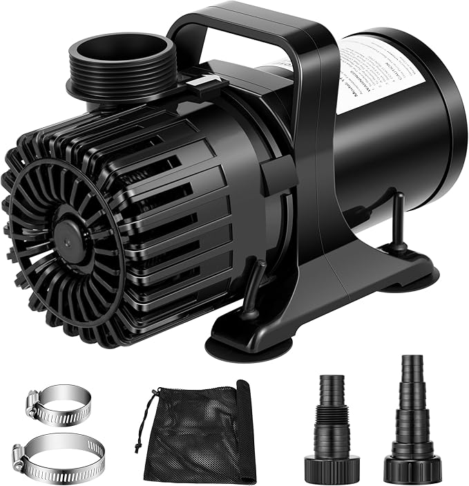 VIVOSUN 3000 GPH Submersible Water Pump with Barrier Bag, 150W Pond Pump with 18FT. Lift Height, Ultra Quiet Aquarium Pump for Pond, Waterfall, Fish Tank, Statuary, Hydroponic