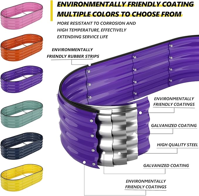 Galvanized Metal Planter Round Raised Garden Bed Kit for Gardening Outdoor，3x3x1ft Grow Garden Box Raised Flower Bed，Round Galvanized Planter Outdoor Large Metal Fire Pit Ring