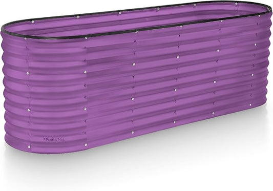 Galvanized Raised Garden Beds Outdoor // 6×2×2 ft Planter Raised Beds for Gardening, Vegetables, Flowers // Large Metal Garden Box (Purple) // Patented Tool-Free Design