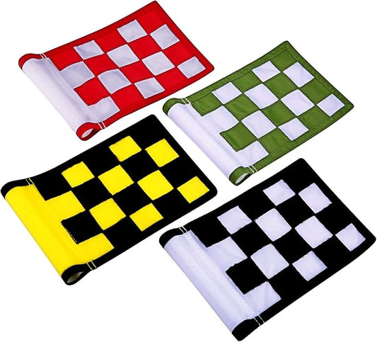 Golf Flag,Konday Checkered Training Putting Green Flags, Golf Target Flags for Indoor Outdoor Backyard Garden,8.7inch*6inch (4-pack)