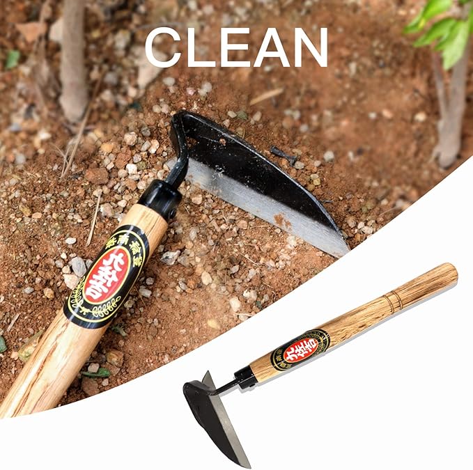 Kana Hoe 217 Japanese Garden Tool - Hand Hoe/Sickle is Perfect for Weeding and Cultivating. The Blade Edge is Very Sharp. (Beige-021)
