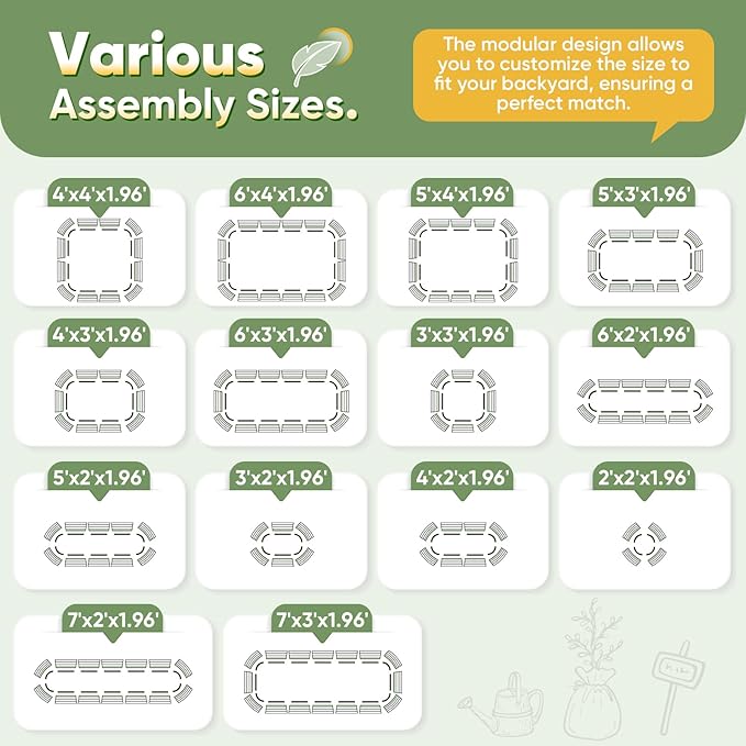 KING BIRD Raised Garden Bed Kit 2025 Upgraded Modular DIY Galvanized Planter Garden Box Outdoor for Gardening, Vegetables, Flowers, Elegant Roman Column Design, 94x24x24 in, Dark Grey