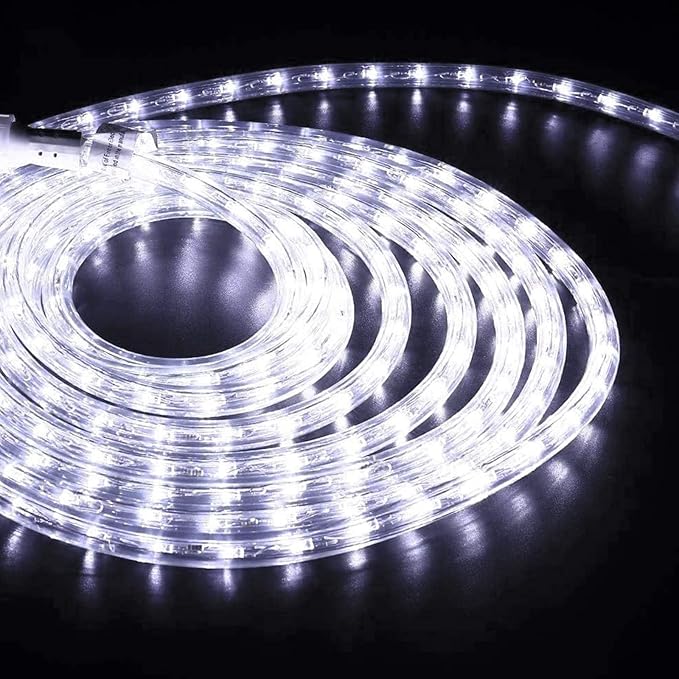 100ft LED Rope Lights Outdoor, 720 LED Connectable and Flexible Tube Lights with 8 Modes, Waterproof LED Rope Lighting for Garden, Patio, Pool, Bedroom, Party, Indoor Outdoor Decoration (White)