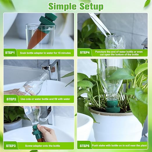 Patelai Terracotta Plant Watering Spikes Self to Use with Cola Bottles Houseplant Watering Stakes Automatic Irrigation System(25 Pack,Terracotta)