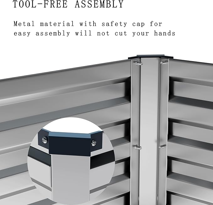 Galvanized Raised Garden Bed,2 Pcs 12×2×1FT Metal Planting Box for Outdoor Vegetable, Herb,Planter Gardening (Silver)