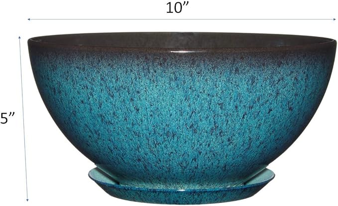 Classic Home and Garden Premiere Collection Planter, Rosie 10", Indigo Speckle