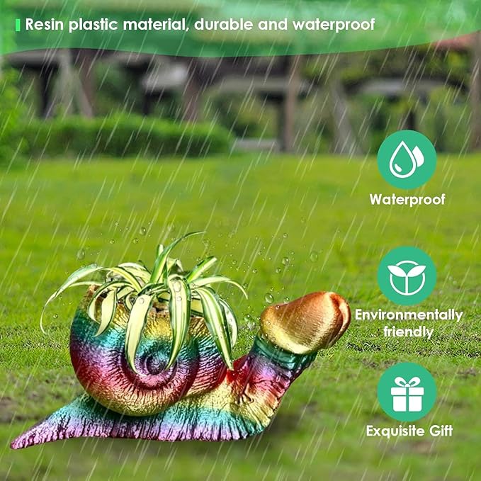 Snail Planter Turtle Planter, Vintage Retro Flower Plant pots for Indoor & Outdoor Plants, Unique Flower Pot for Succulent Plants Live, Snail Decor for Fun Planting Experience (Snail)