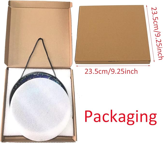 Hanging Stained Glass for Windows,20cm/7.87inch Dragonfly Hand-Painted Sun Catcher Garden Hangings Christmas Mother's Day, Valentine's Day Ornaments Festival Gift (C Style)