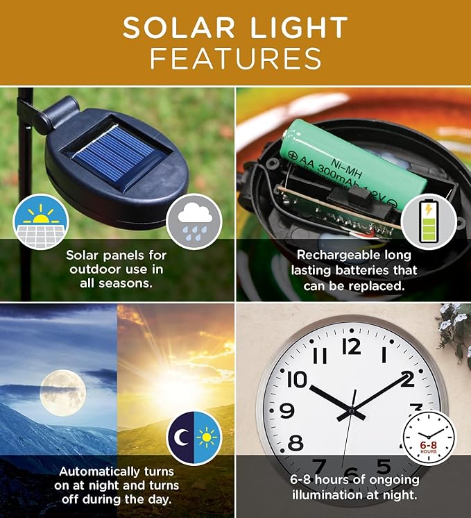 Regal Art & Gift Solar Stake Lights, Outdoor LED Powered Garden Stakes, Decorative Lawn Pathway Lights for Yard, Patio, and Garden – Waterproof Stake Light, Wolf