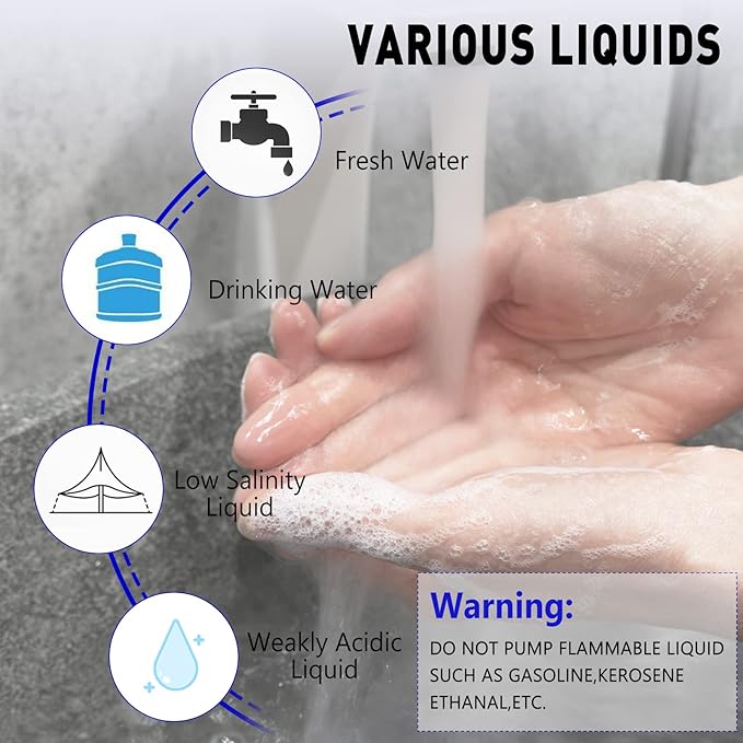 12V RV Water Pressure Pump Quiet 70 psi Washdown Pumps for Boats Marines Diaphragm Pump Transfer Pump 12 Volts Water Pump Self Priming