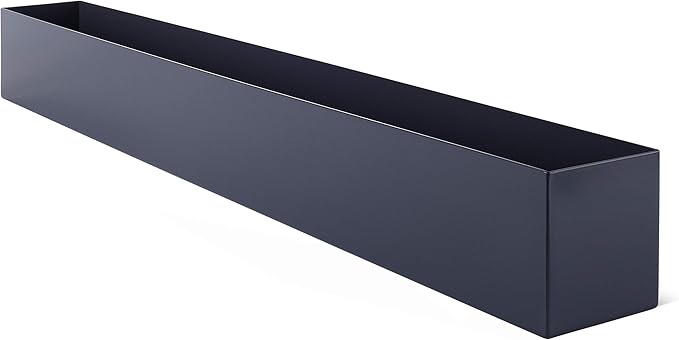 DR&Co Modern Grey Rectangle Planter Box, 16" Metal Planter Perfect for Succulent, Narrow Box for Table or Window Sill, Rectangular Stainless Steel Long
