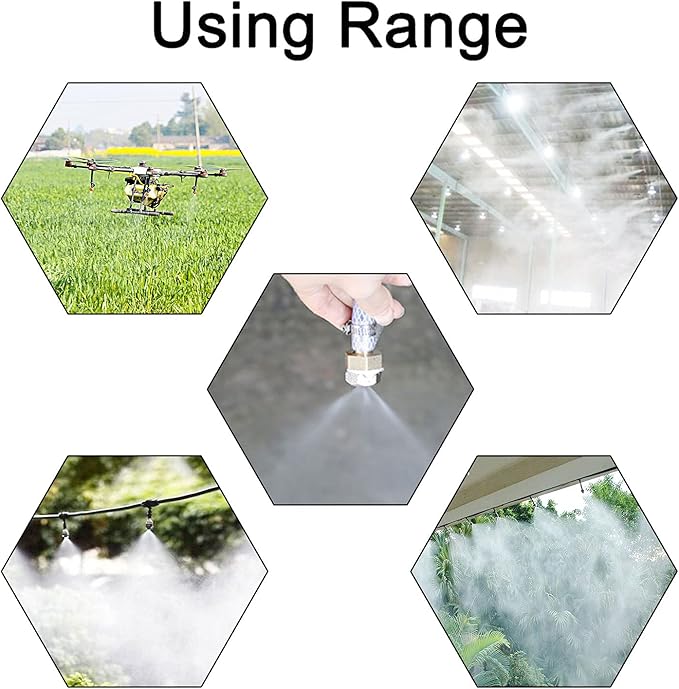 Aopin G 3/16 Brass Misting Nozzles 0.2mm / 0.008" Orifice Atomizing Mister Sprayer Nozzle Suitable For Outdoor Cooling,Garden Irrigation,Fountain, Crop Nutrient Injection, Greenhouse 8 Pcs