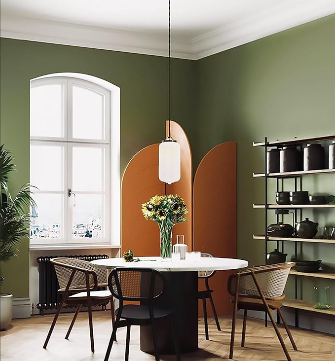 Dimoon 78.7''x17.7'' Green Peel and Stick Wallpaper Contact Paper Modern Self Adhesive Wall Paper Removable Renter Friendly Textured Solid Color Shelf Cabinet Vinyl Roll (78.7''x17.7'',Olive Green)