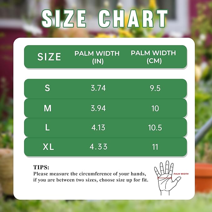 HANDLANDY Women Gardening Gloves, Thorn Proof Breathable Ladies Rose Pruning Long Gauntlet Floral Print Garden Yard Gloves, Gift for Gardeners (Green, L)