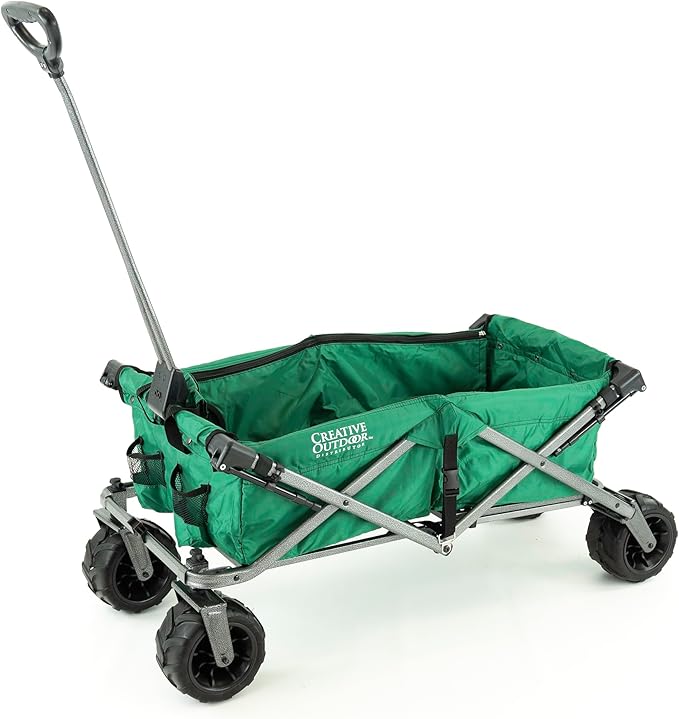 Creative Outdoor All-Terrain Deluxe Wagon | 360 Swivel All Terrain Wheels | Great for Beach, Park, Garden & Tailgate | Multiple Color Options
