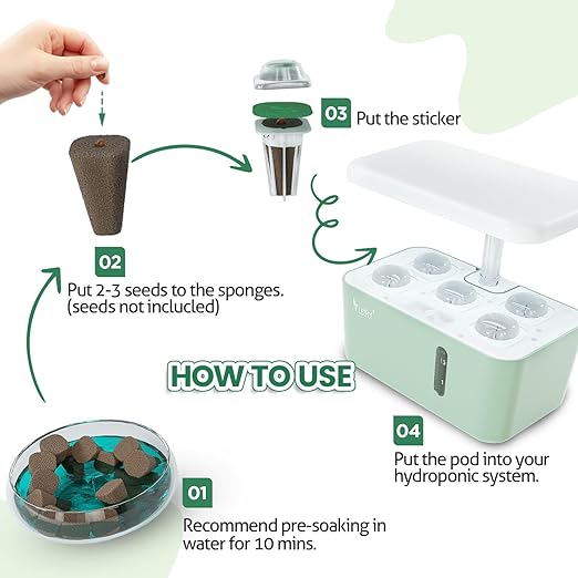 LetPot 77 Pcs Seed Pod Kits, Square Grow Anything Kit for Hydroponics, with 2 A&B Nutrient Plant Foods and 30 Sponges, 5 Domes, 10 Baskets, 30 Stickers, Compatible with LetPot Mini, YOOCAA, QYO, LYKO
