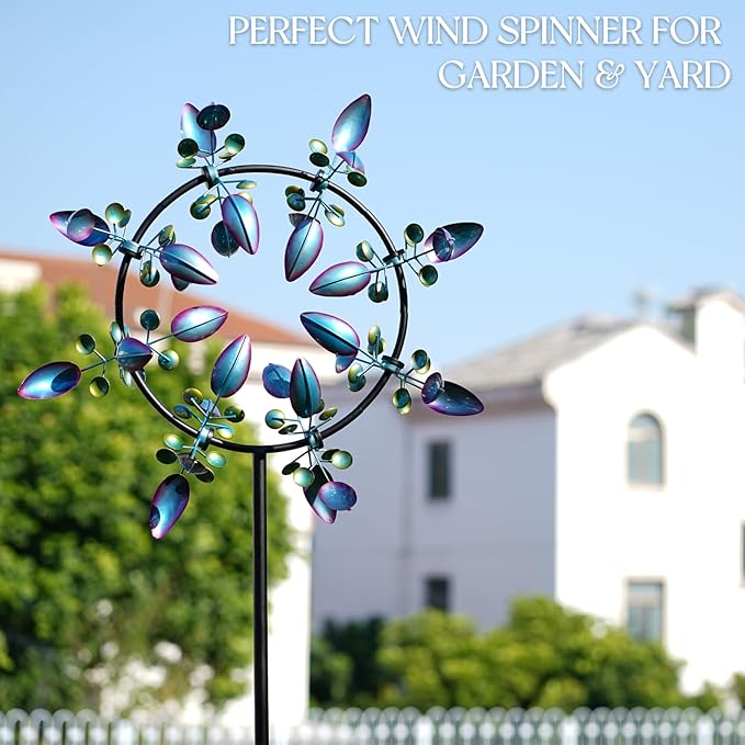 Peacock Wind Spinners Outdoor, Garden Spinners Metal Large 87 inches, Wind Sculptures for Yard Decor(87 x 30 Inches)