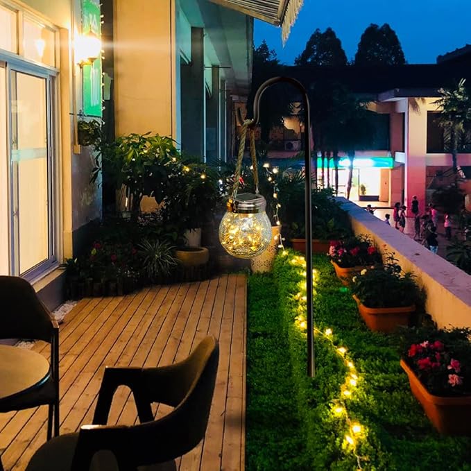 Shepherd Hooks Outdoor 48 Inches for Lanterns Heavy Duty Shepherd Stand Plant Hanger Yard Hooks for Solar Lights,Bird Feeder,Wedding,Mason Jar,Planter Pot,Adjustable Height