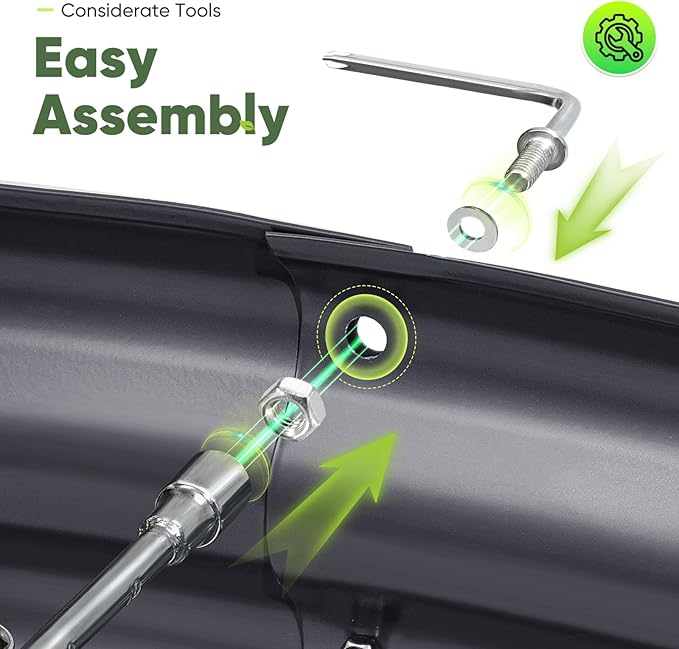 KING BIRD Raised Garden Bed Galvanized Round Planter Box Outdoor for Gardening, Plants, Vegetables, Flowers, Dark Grey, 24x24x12 in 2 Packs