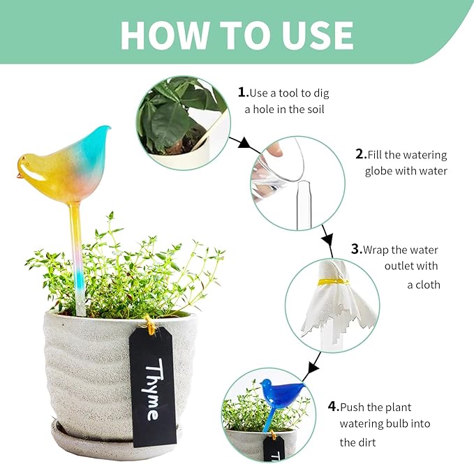 Glass Plant Watering Globes, Flower Watering Globes Self Watering Star Plant Watering Pot, Automatic Multicolored Glass Watering Spray for Everyday Use,3 Pack (B)