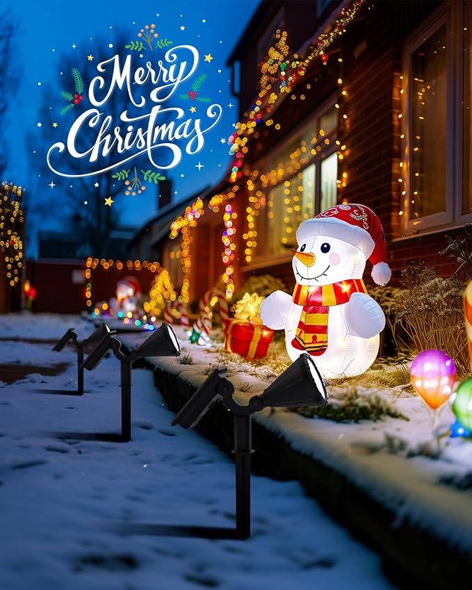 Solar Spot Lights Outdoor Waterproof IP65, Flag Pole Light Solar Powered Spot Lights, Landscape Lighting Spotlights for Tree, House, Yard, Backyard, Garden Decorations-2 Pack