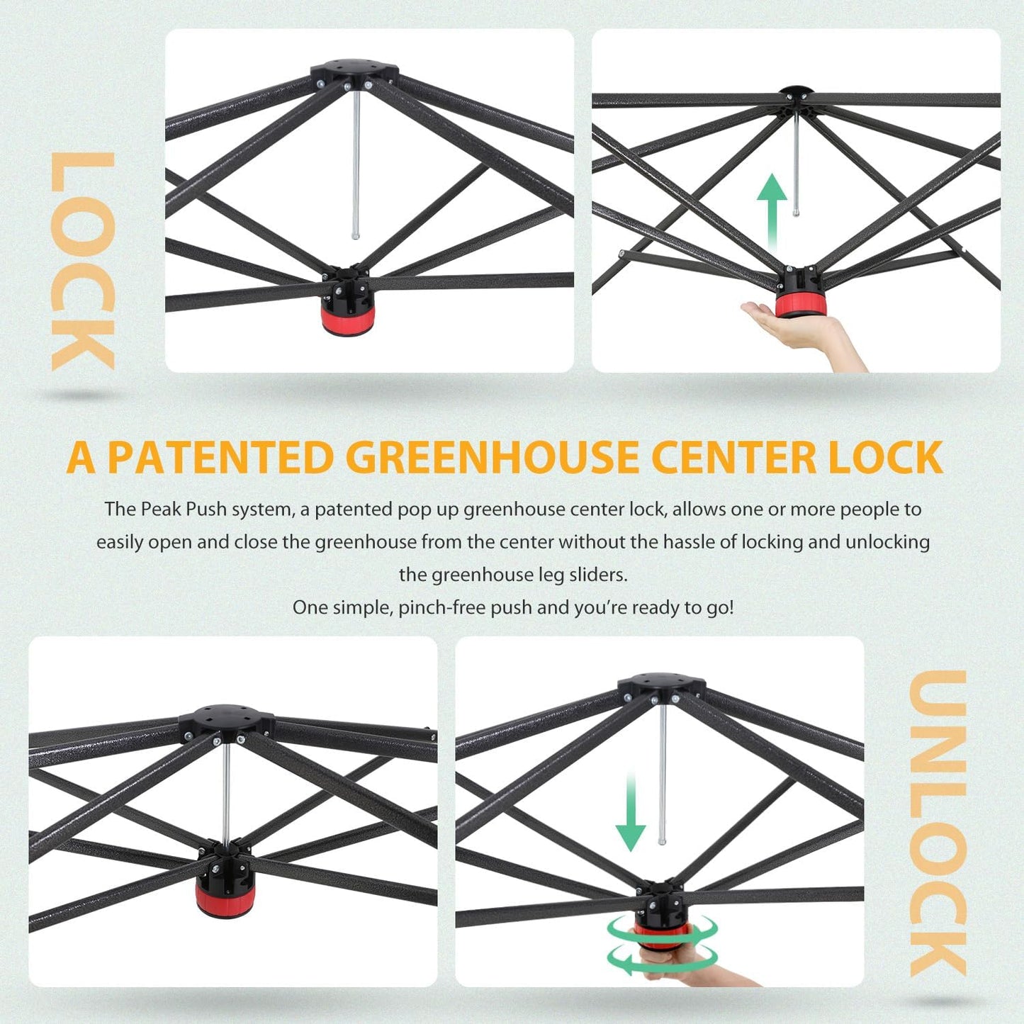 EAGLE PEAK 8x6 Portable Walk in Greenhouse with Polyester Reinforced Corners, Instant Pop Up Indoor Outdoor Gardening Green House, Roll Up Zipper Entry Doors and Mesh Windows, Gray/White