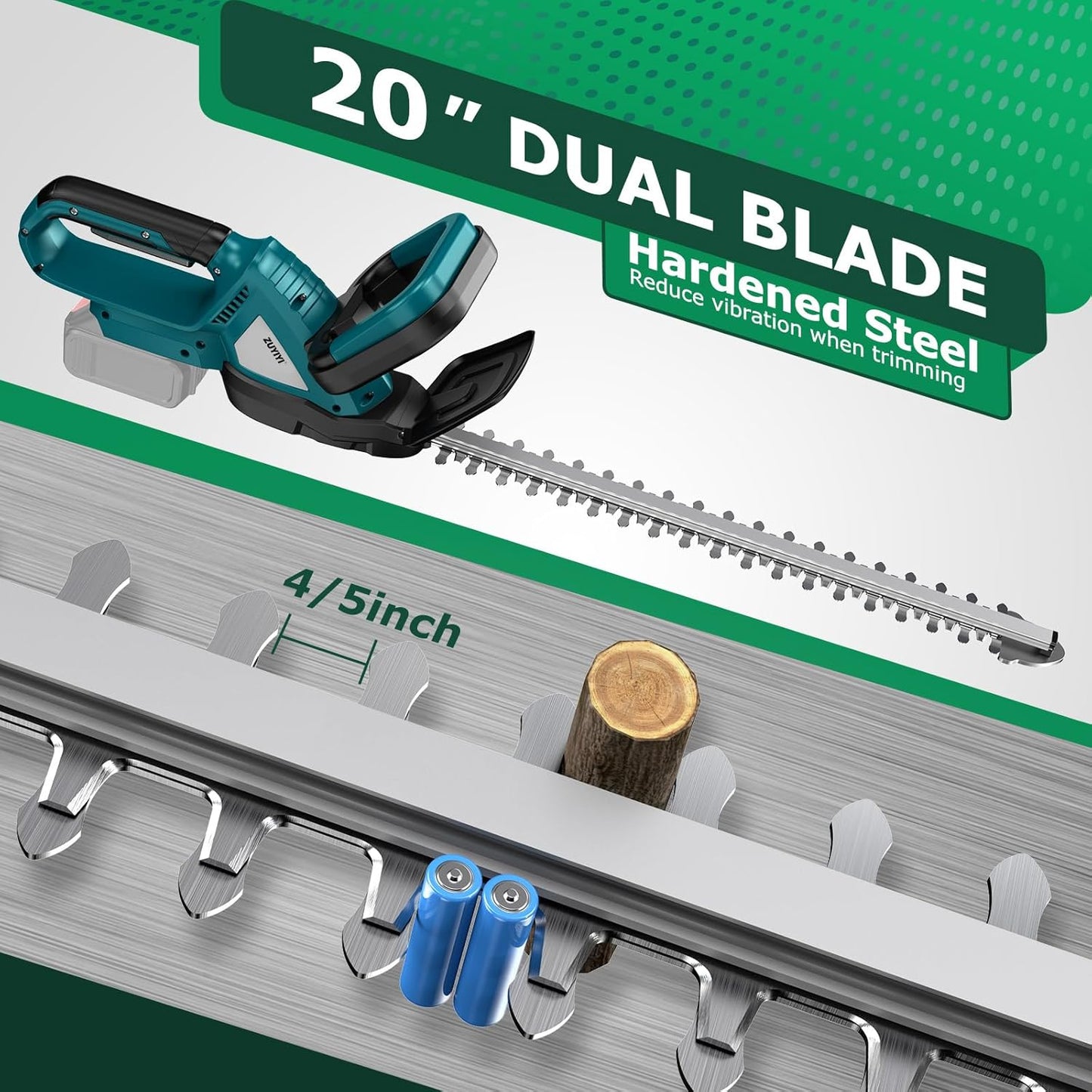 Cordless Hedge Trimmer for Makita 18V Battery, Electric Bush Trimmer 22 Inches Dual-Action, 3/4" Cutting Capacity Handheld Shrub Pruning Trimmer for Garden, Grass, Lawn(NO Battery)