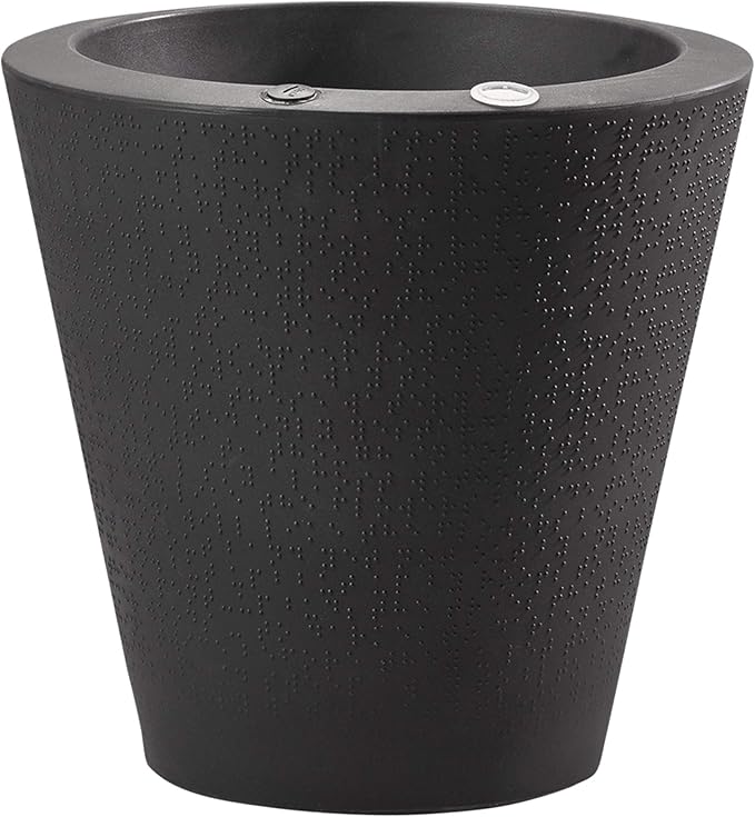 Crescent Garden Dot TruDrop Indoor/Outdoor Planter, Self-Watering Plant Pot, 26 Inches, (Caviar Black)