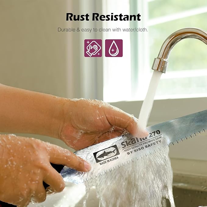 CustomGrips Professional 10.5 Inch Handle Saw, Ideal for Pruning, Horticulture, Tree Trimming, Camping, Gardening, Carpentry with Study High Plated Blade, Replaceable. [Carry Case Included] Large