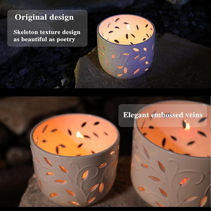 KERUITA Orchid Pots with Holes,6 inch + 5 inch Ceramic Planters Set of 2 with 2 Bottom Tray, Enhanced Drainage and Ventilation,White Flower Pots for Indoor/Outdoor Plants for Repotting