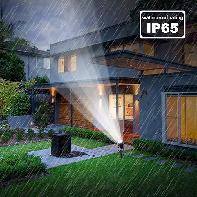 T-SUN Solar Spotlights, Outdoor LED Solar Lights, Waterproof Auto ON/Off Solar Wall Lights for Garden,Driveway, Pathway, Pool Area(White)